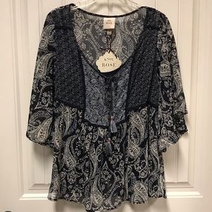 New, Knox Rose, navy top